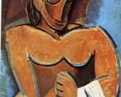 巴勃罗毕加索 - 有毛巾的裸女